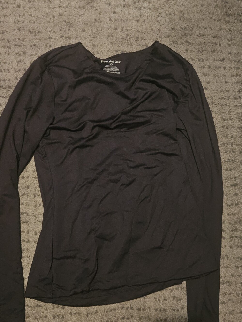 Frank & Oak Women’s Long Sleeve Crewneck Top - Black